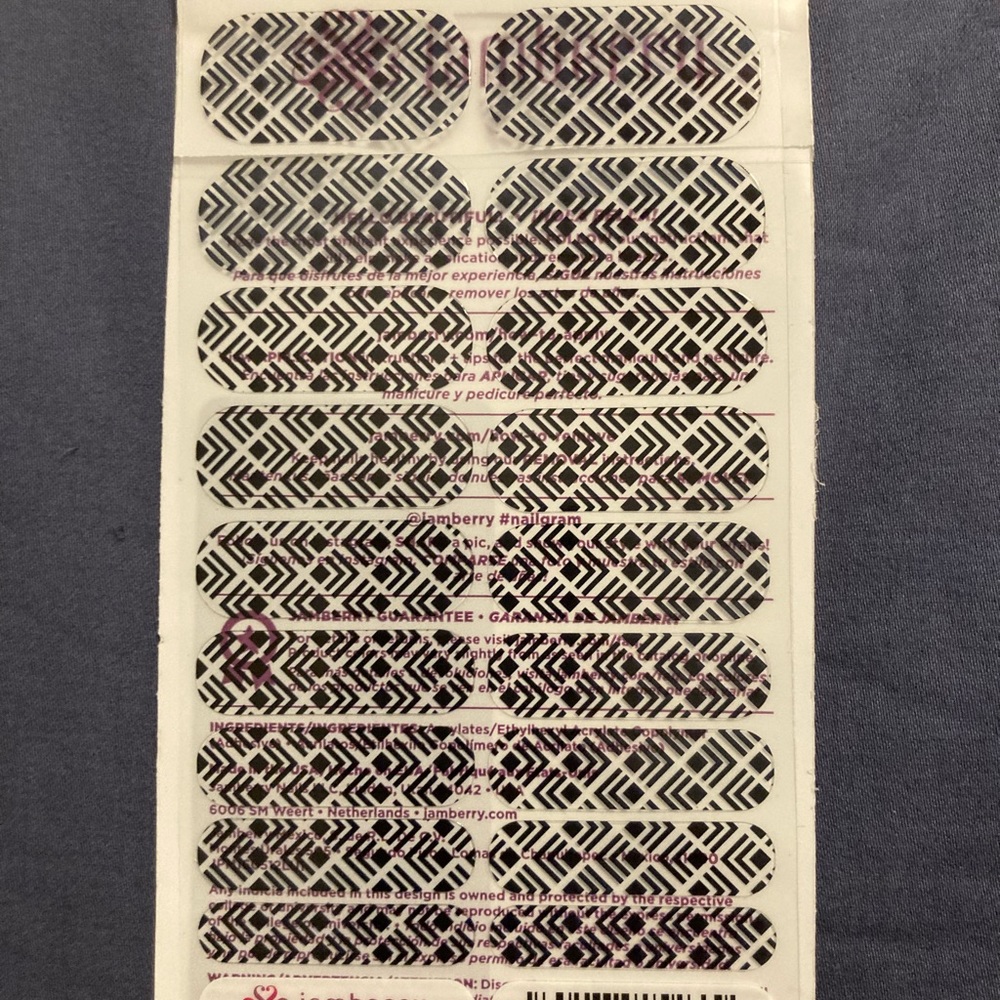 🧡 Jamberry Nail Wraps - SB Exclusive Black Pattern NEW FULL SHEET